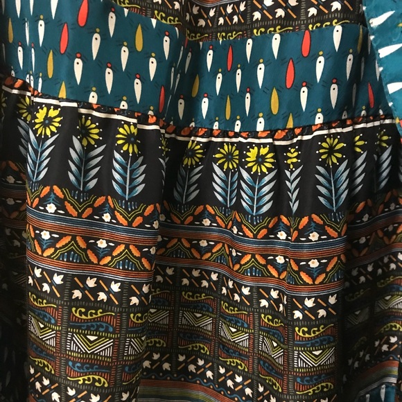 Anthropologie Living Teal Silk Dress XS 2 - Picture 5 of 5